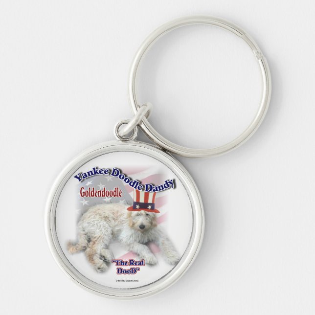Goldendoodle Poliltical Humour Key Ring (Front)