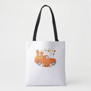 Goldendoodle Pumpkin Truck Fall Leaf Thanksgiving  Tote Bag