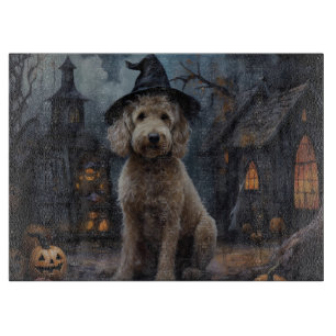Goldendoodle Pumpkins Halloween Scary Cutting Board