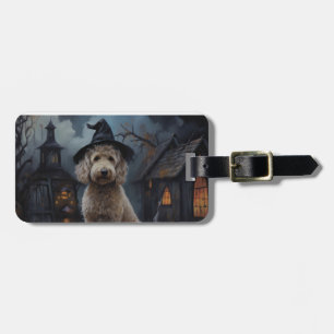 Goldendoodle Pumpkins Halloween Scary Luggage Tag