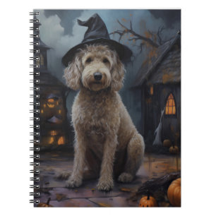 Goldendoodle Pumpkins Halloween Scary Notebook