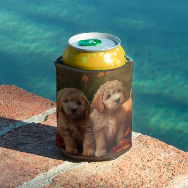 Goldendoodle Puppy Autumn Delight Pumpkin  Can Cooler (In Situ Pool)