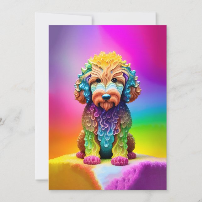 Goldendoodle Puppy Child's Birthday Party Invitation (Front)