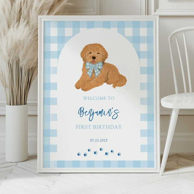 Goldendoodle Puppy Dog Birthday Party Welcome  Poster (Creator Uploaded)