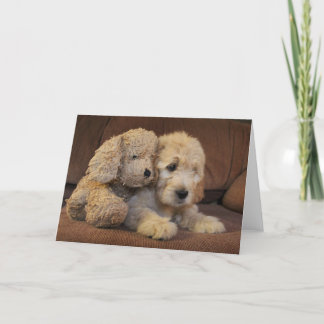 Goldendoodle Puppy Greeting Card