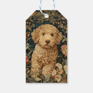 Goldendoodle Puppy in William Morris Style Garden Gift Tags
