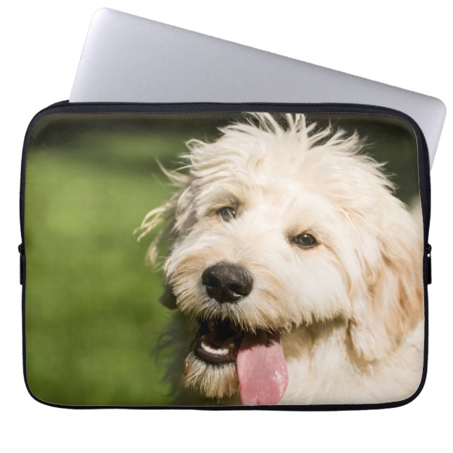 Goldendoodle Puppy Panting Laptop Sleeve (Front)