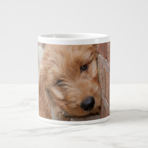 Goldendoodle Puppy Peeking Large Coffee Mug