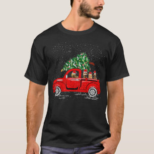 Goldendoodle Riding Red Truck Santa Christmas Paja T-Shirt