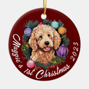Goldendoodle’s First Christmas Ceramic Ornament