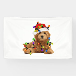 Goldendoodle Santa Dog Banner