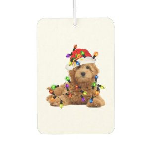 Goldendoodle Santa Dog Car Air Freshener