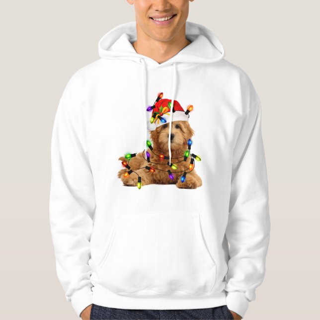 Goldendoodle Santa Dog Hoodie (Front)