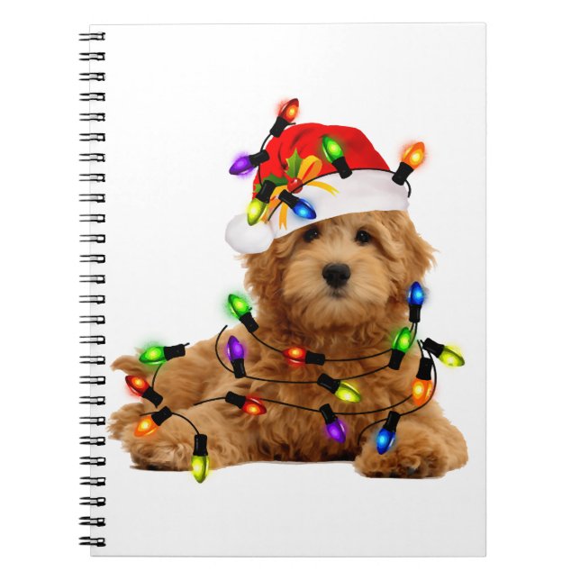 Goldendoodle Santa Dog Notebook (Front)