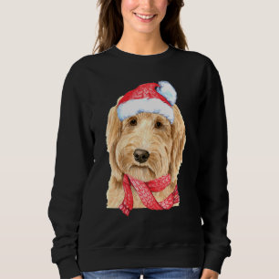 Goldendoodle Santa Hat Red Scarf Cute Dog  Christm Sweatshirt