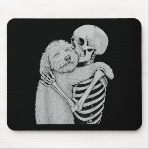 Goldendoodle Skeleton Hug Halloween Dog Lover Mouse Pad
