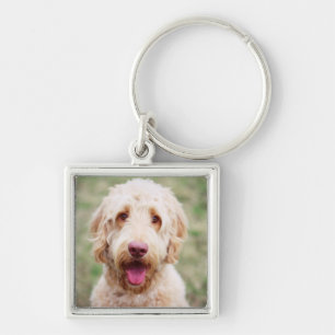 Goldendoodle Smiling Key Ring