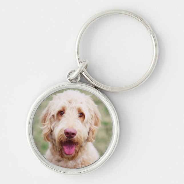 Goldendoodle Smiling Key Ring (Front)
