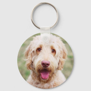 Goldendoodle Smiling Key Ring