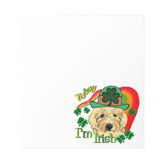Goldendoodle St Patricks Day Notepad (Front)