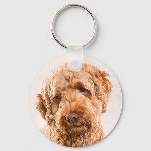 Goldendoodle Studio Portrait Key Ring