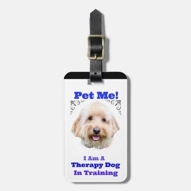 Goldendoodle therapy dog training tag (Front Vertical)