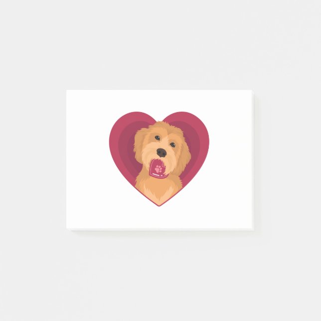 Goldendoodle Valentine Heart Golden Doodle Dog Post-it Notes (Front)