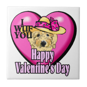 Goldendoodle Valentines Day Tile