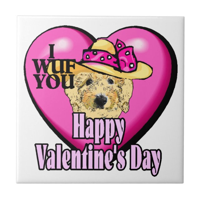Goldendoodle Valentines Day Tile (Front)