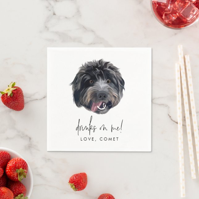Goldendoodle Wedding Party Custom Cocktail Napkins (Insitu)