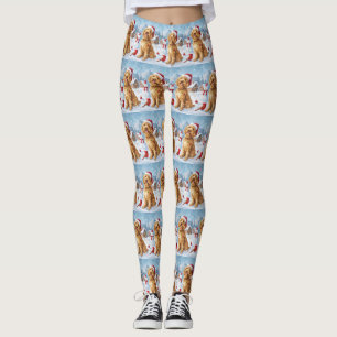 Goldendoodle Winter Wonderland Christmas Joy Leggings