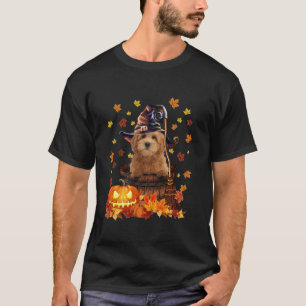 Goldendoodle Witch Pumpkin Halloween Dog Lover Fun T-Shirt