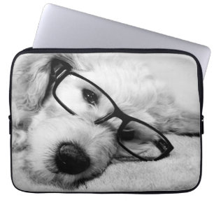 Goldendoodle With Glasses Laptop Sleeve
