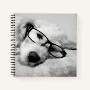 Goldendoodle With Glasses Notebook