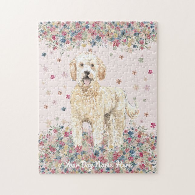 Goldendoodle with medium length hair jigsaw puzzle (Vertical)