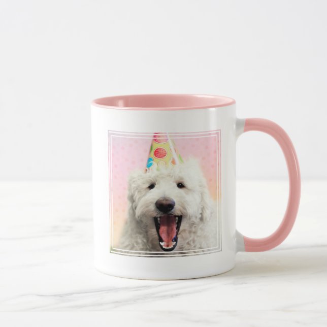 Goldendoodle With Party Hat Mug (Right)