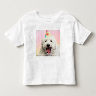 Goldendoodle With Party Hat Toddler T-Shirt