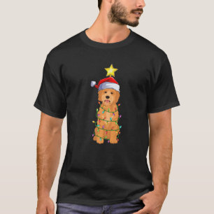 Goldendoodle Xmas Lighting Tree Santa Goldendoodle T-Shirt