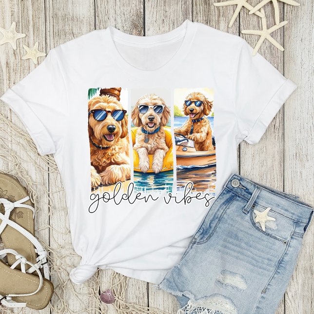 Goldendoodles in Sunglasses Summer Golden Vibes  T-Shirt (Creator Uploaded)