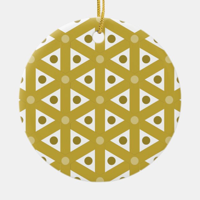 Goldene Weihnacht Ceramic Ornament (Front)