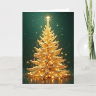 Goldener Weihnachtsbaum mit Ornamenten Card