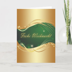 Goldenes Weihnachtsmotiv mit grünem Hintergrund Holiday Card
