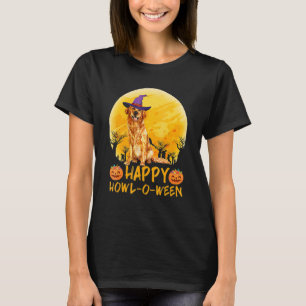 Goldenn Witch Moon Halloween Happy Howl o ween T-Shirt