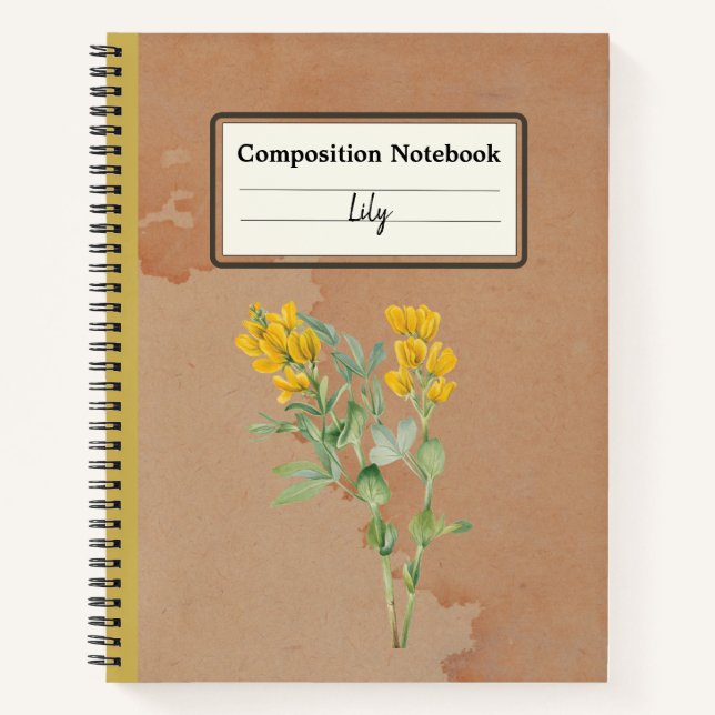 Goldenpea Flower Personalised Composition Notebook (Front)