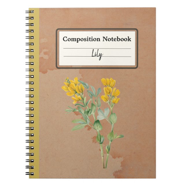 Goldenpea Flower Personalised Composition Notebook (Front)