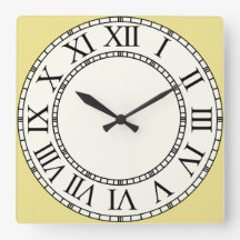 Goldenrod and Pale Yellow Roman Numeral Face