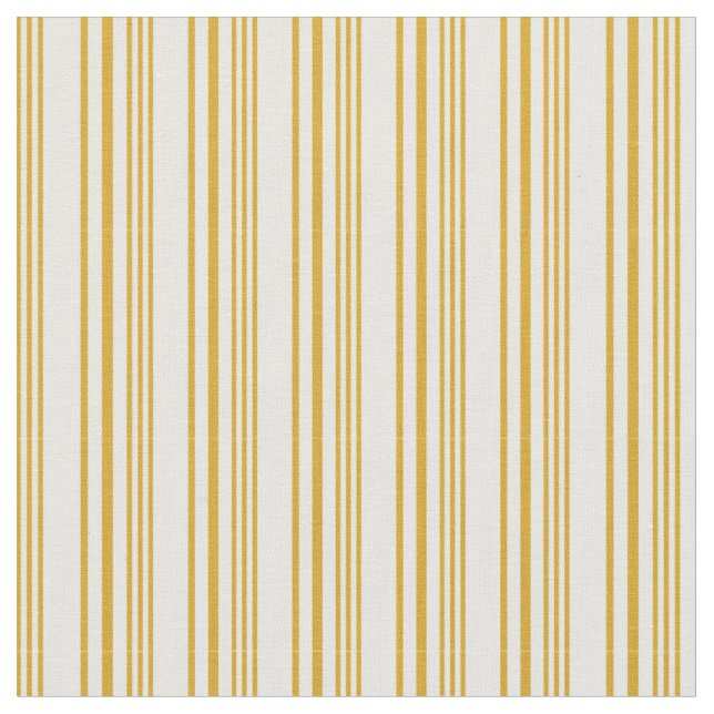 Goldenrod and White Coloured Striped/Lined Pattern Fabric (Close Up)