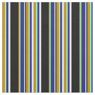 Goldenrod, Aquamarine, Blue, Mint Cream & Black Fabric