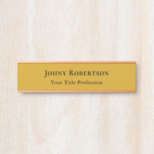 Goldenrod Colour Plain Elegant Professional Modern Door Sign