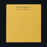 Goldenrod Colour Plain Elegant Professional Modern Notepad<br><div class="desc">Simple, modern, minimalist design for companies. This template can be customised to meet all professional occupations.</div>